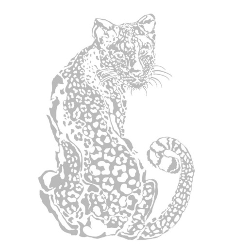 Bügel Bild Leopard silber