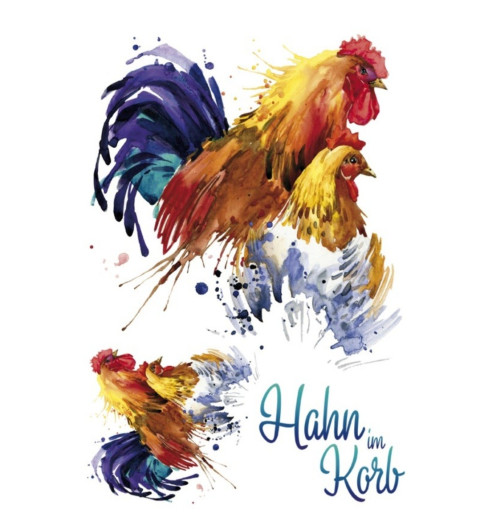 Bügel Bild Hahn/Huhn