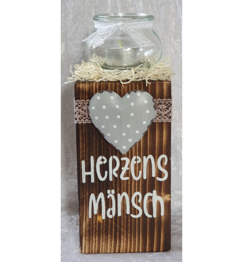 Teelicht Pfosten Herzens Mänsch