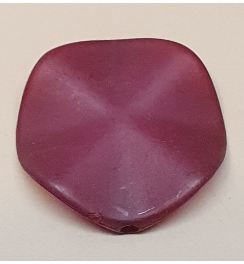 Kunststoff Perlen flach bordeaux
