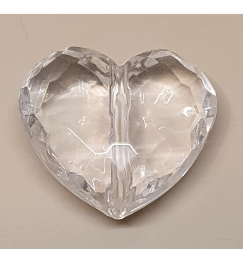 Glasschliffperle Herz transparent