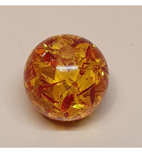Kunststoff Perle rot/gelb