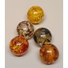 Kunststoff Perle rot/gelb