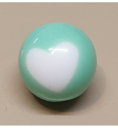 Kunststoff Perle mit Herz mint