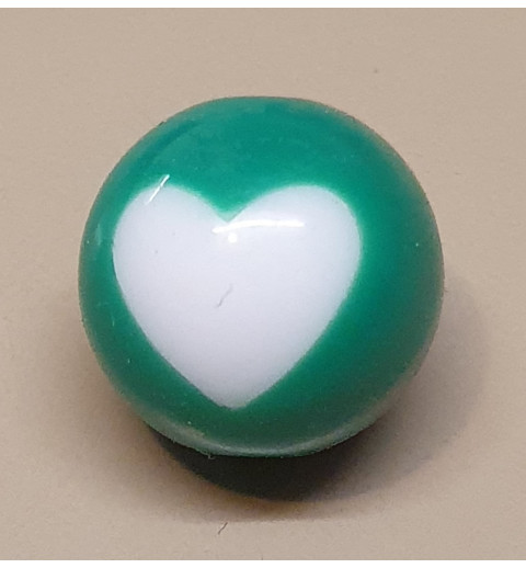 Kunststoff Perle mit Herz grün