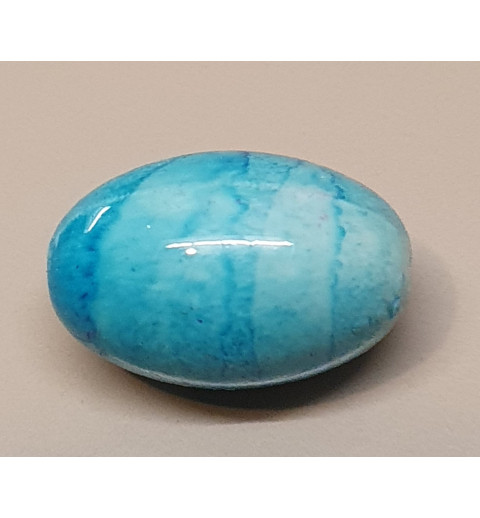 Kunststoff Perle oval türkis