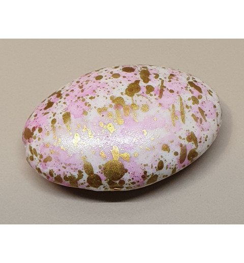 Kunststoff Perle rosa/gemustert