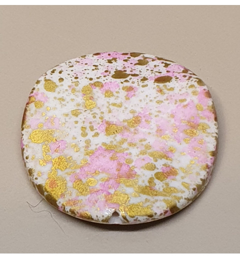 Kunststoff Perle rosa/gemustert