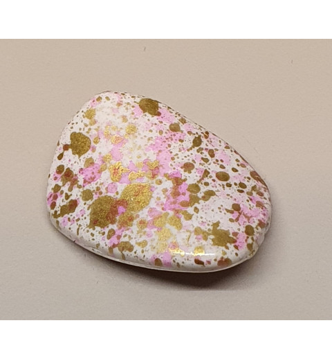 Kunststoff Perle rosa/gemustert