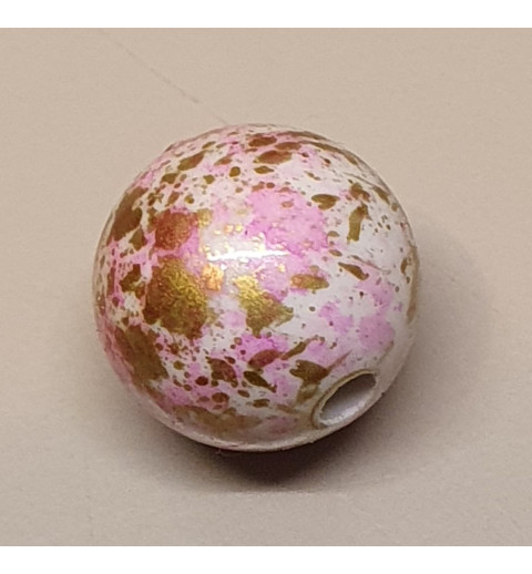 Kunststoff Perle rosa/gemustert