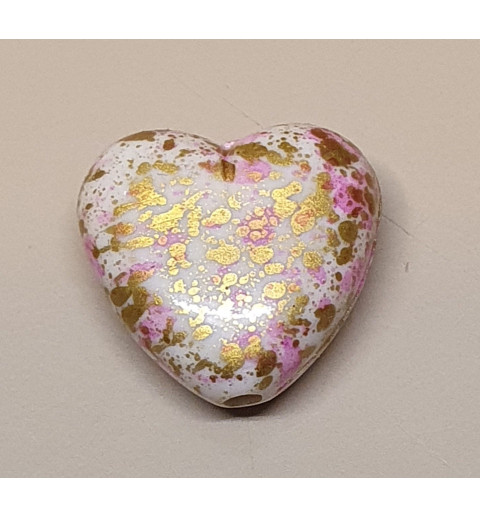 Kunststoff Perle rosa/gemustert