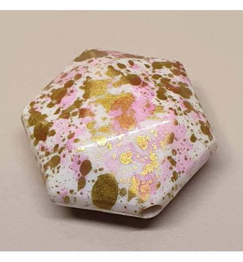Kunststoff Perle rosa/gemustert