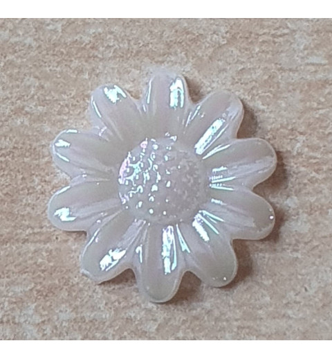 Kunststoff Blume weiss/regenbogen