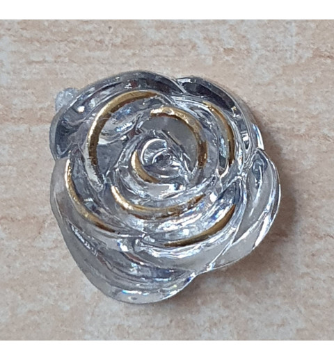 Kunststoff Rose silber/gold