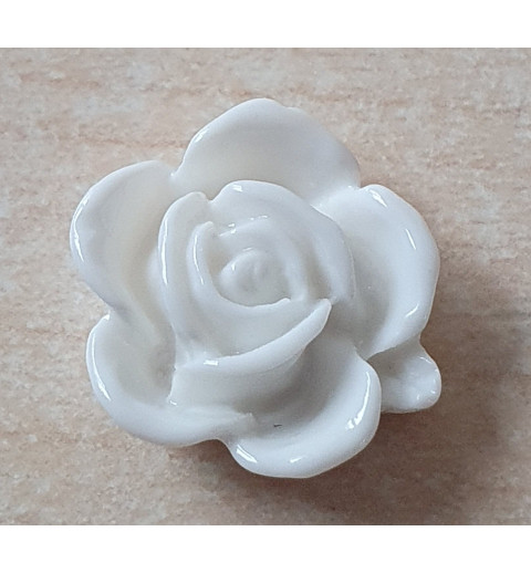 Kunststoff Rose weiss
