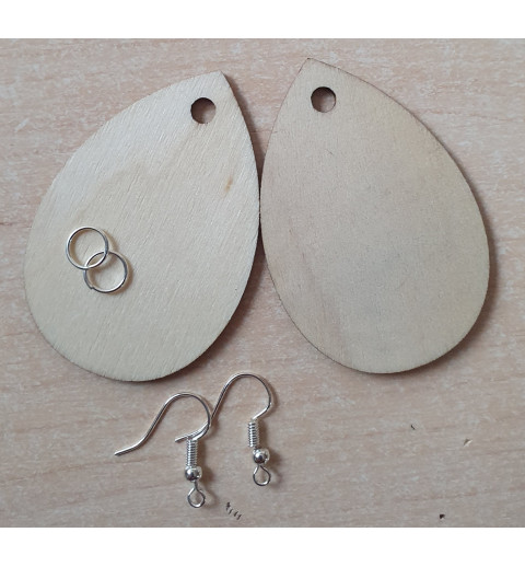 Holz Ohrringe oval