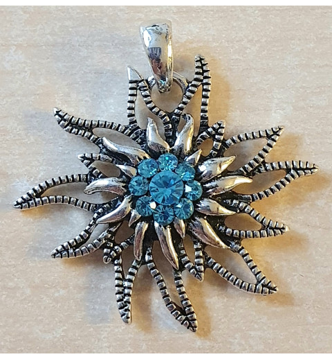 Edelweiss Anhänger türkis