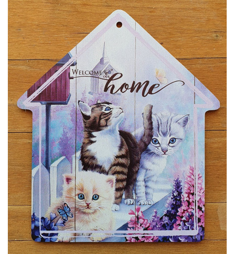 Holz Schild Katzen