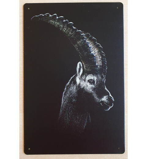Metall Schild Steinbock