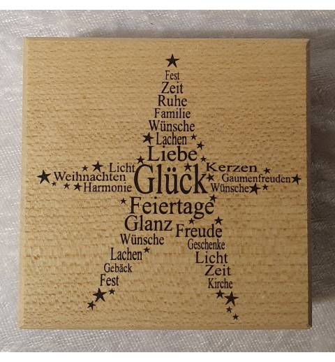 Holz Stempel Stern mit Wörter