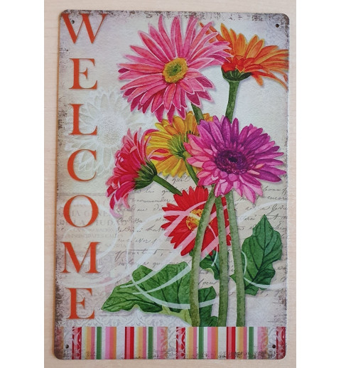 Metall Schild Gerbera
