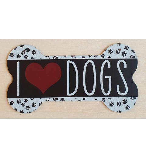 Holz Schild Knochen schwarz/weiss