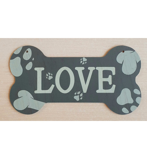 Holz Schild Knochen olive