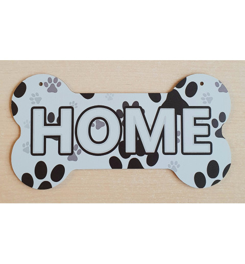 Holz Schild Knochen schwarz/weiss