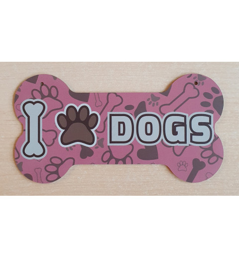 Holz Schild Knochen rosa