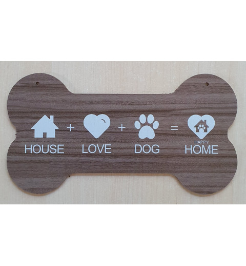 Holz Schild Knochen natur