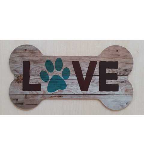Holz Schild Knochen natur