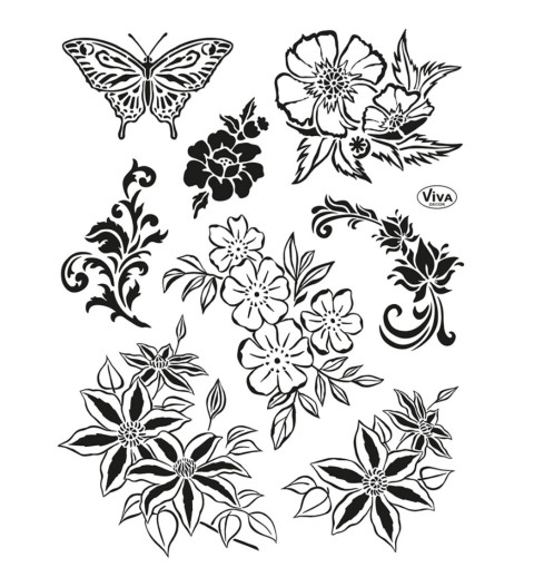 Clear Stamps Schmetterling/Blumen