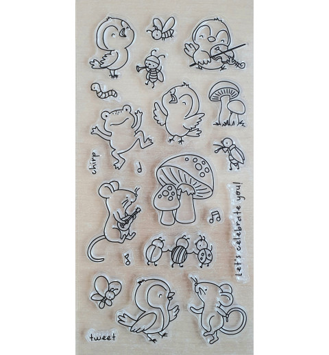 Clear Stamps Frosch/Vögel
