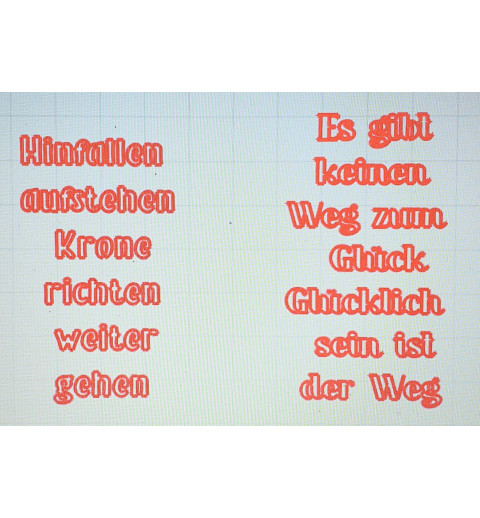 Schablone Krone richten....