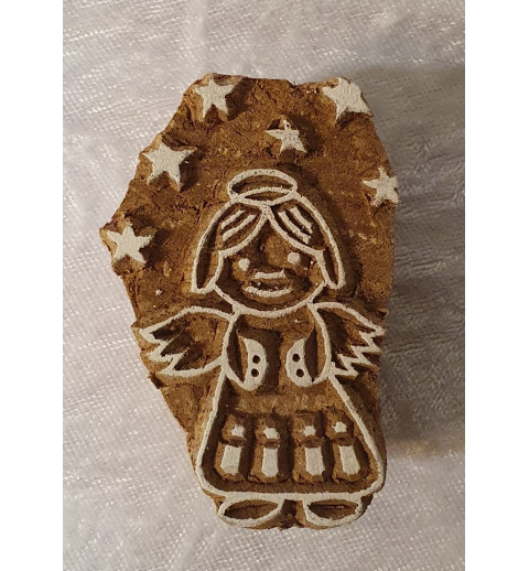 Holz Stempel Geschnitzt Engel