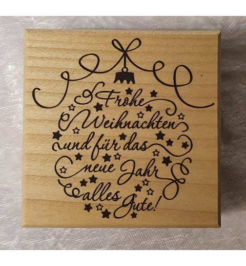 Holz Stempel Fröhliche Weihnachten Kugel