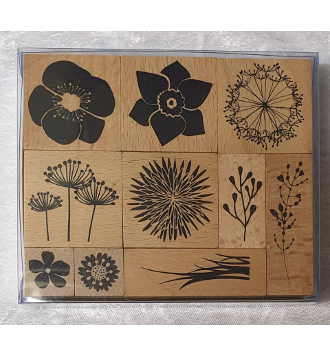 Holz Stempel Blumen Set