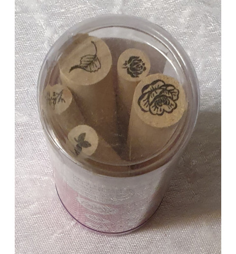 Holz Stempel Blumen/Blätter Set