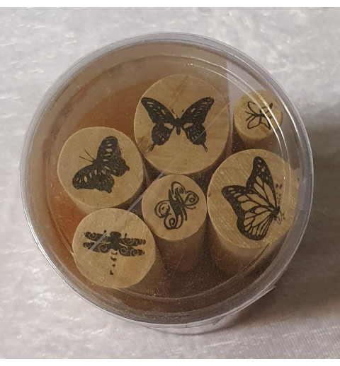 Holz Stempel Schmetterling Set