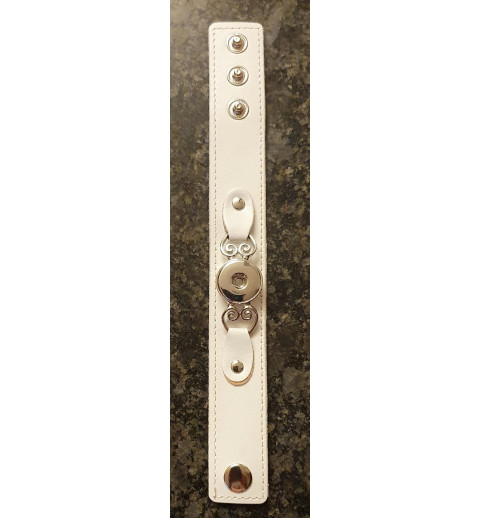 Druckknopf Wechselschmuck Armband weiss
