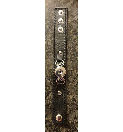Druckknopf Wechselschmuck Armband schwarz