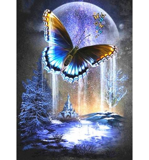 3D Diamant Pixel Bild Schmetterling
