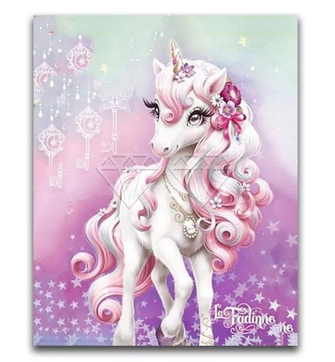 3D Diamant Pixel Bild Einhorn
