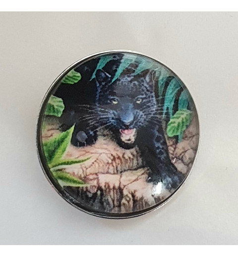 Druckknopf schwarzer Panther