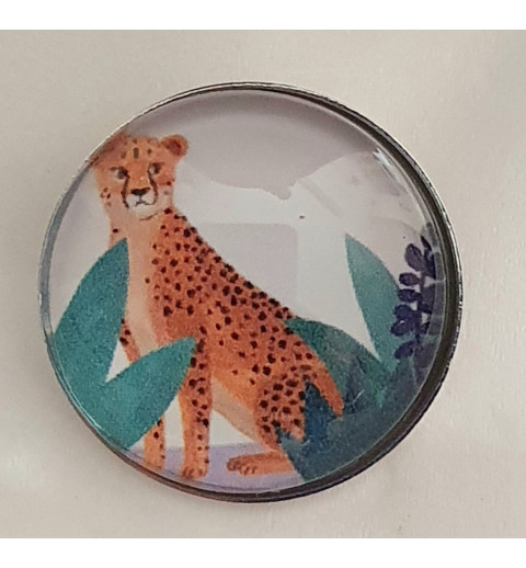Druckknopf Leopard sitzend