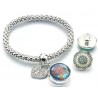 Stretch Armband für Wechselschmuck silberfarbig