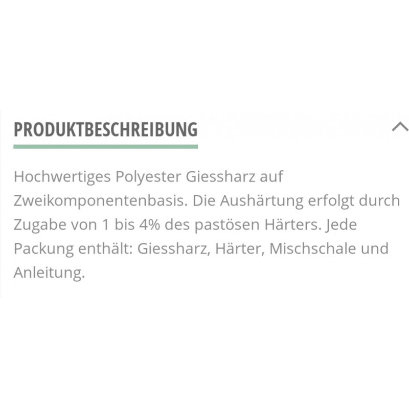 Giessharz mit Härter