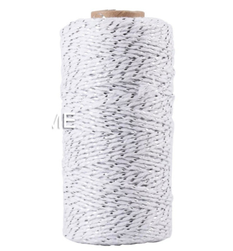 Jute Faden weiss/silber