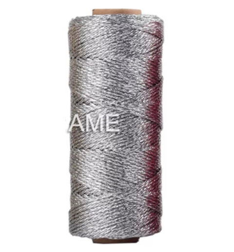 Jute Faden silber/glitzer