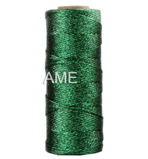 Jute Faden grün/glitzer